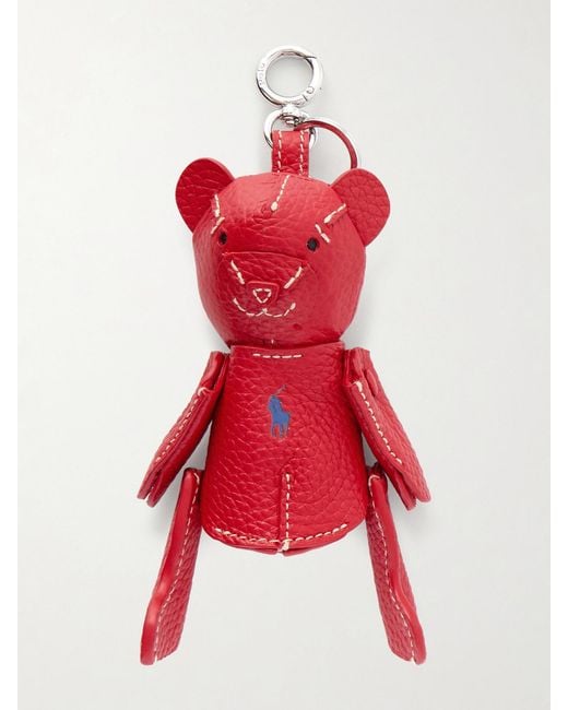 Polo Ralph Lauren Bear Textured-Leather And-Tone Bag Charm