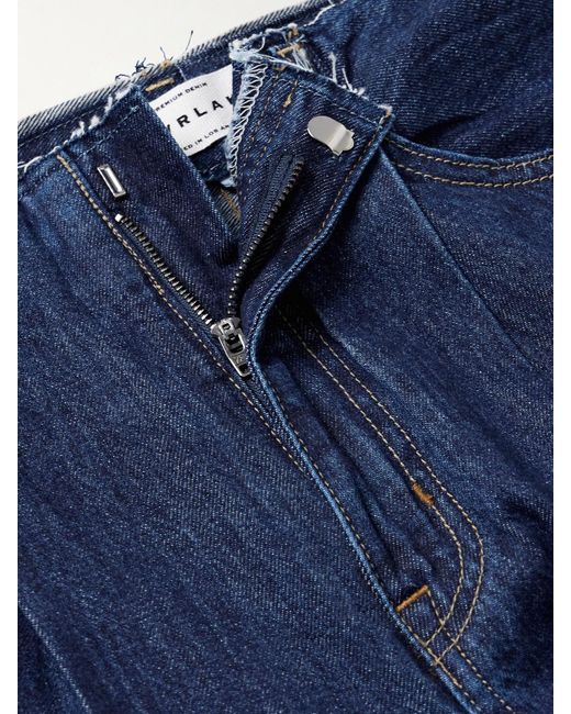SLVRLAKE Denim Blue Taylor Pleated Low-Rise Wide-Leg Jeans
