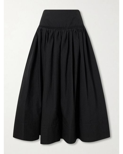 Alaïa Black Cotton Midi Skirt