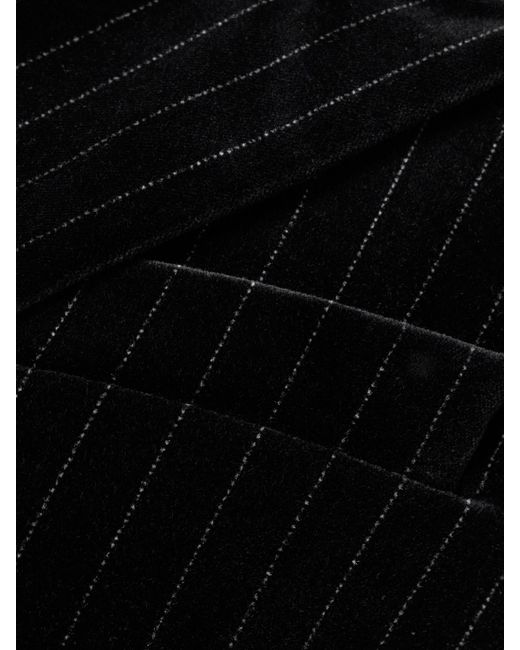 Nili Lotan Black Veda Doppelreihiger Blazer Aus Baumwollsamt Mit Streifen