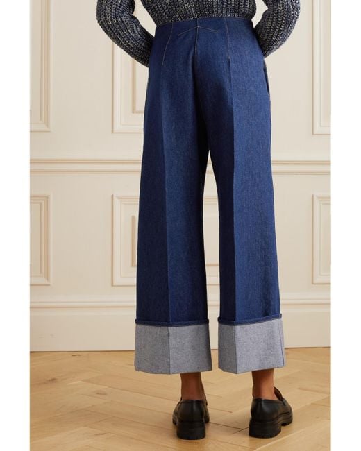 Patou Blue Hoch Sitzende Jeans Mit Weitem Bein Aus Bio-Denim