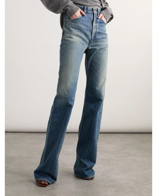 Saint Laurent Blue High-Rise Bootcut Jeans
