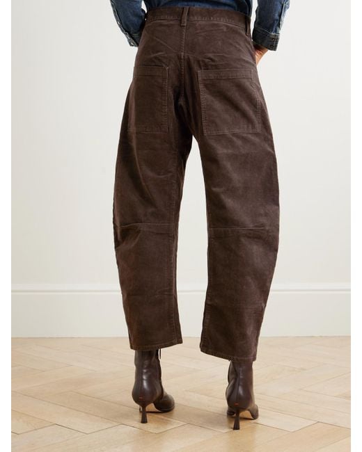 Nili Lotan Brown Shon Barrel-Hose Aus Cord Aus Einer Baumwollmischung