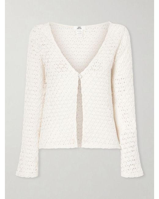 SARA CRISTINA Natural Arena Crocheted Cotton Coverup