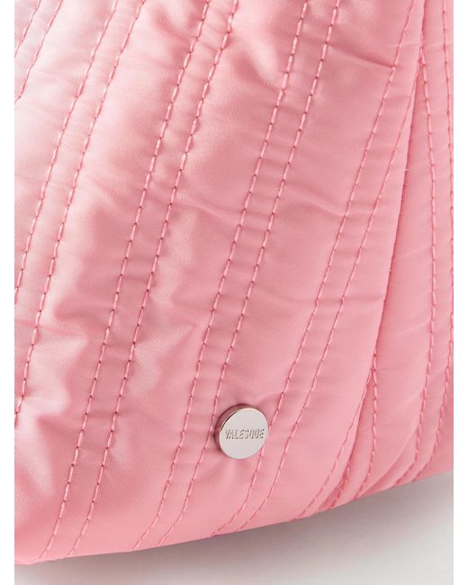 Valesque Pink Corset Leather-Trimmed Quilted Shell Shoulder Bag