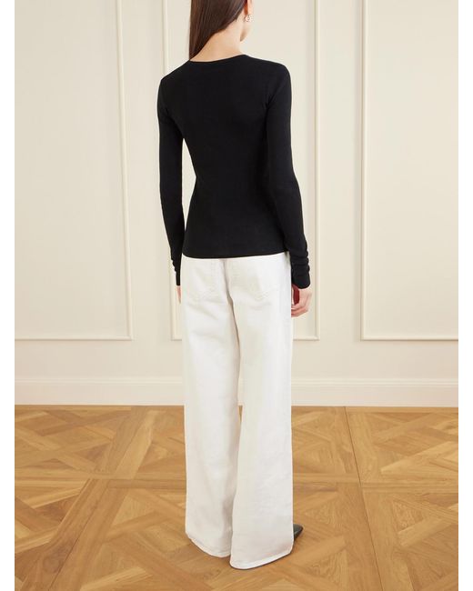 Totême Black Garderob Organic Cotton-Jersey Top