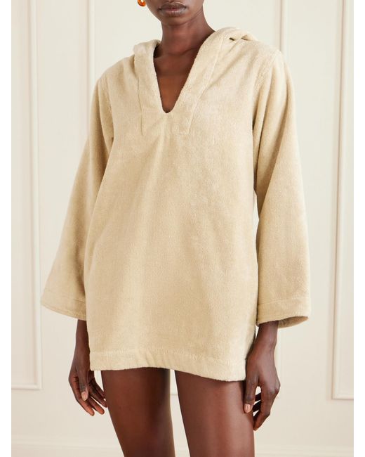 Lisa Marie Fernandez Natural Hooded Cotton-Terry Tunic
