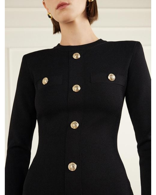 Balmain Black Knitted Mini Dress