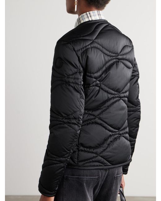Moncler Black Pyrope Appliquéd Quilted Shell Down Jacket