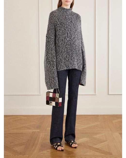 Khaite Multicolor Emma Leather, Calf Hair And Suede Mini Shoulder Bag