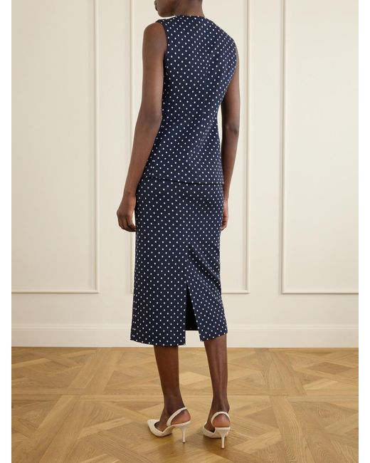 Max Mara Blue Polka-Dot Woven Waistcoat