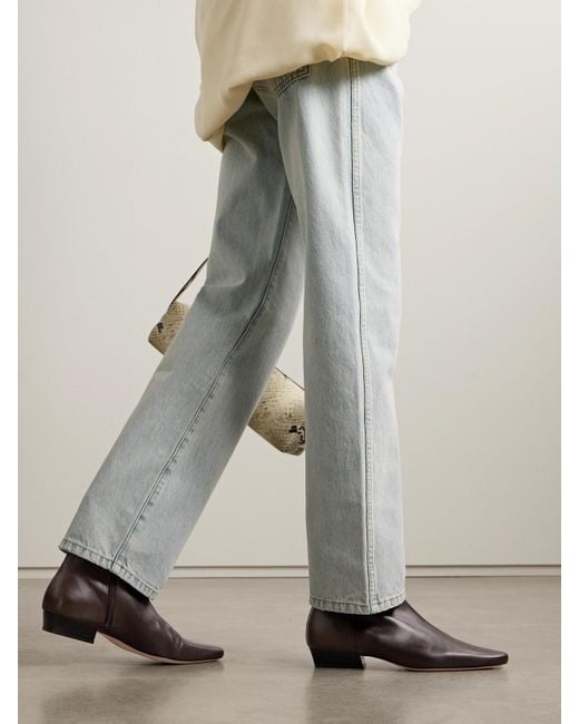 Staud Brown Wally Leather Ankle Boots