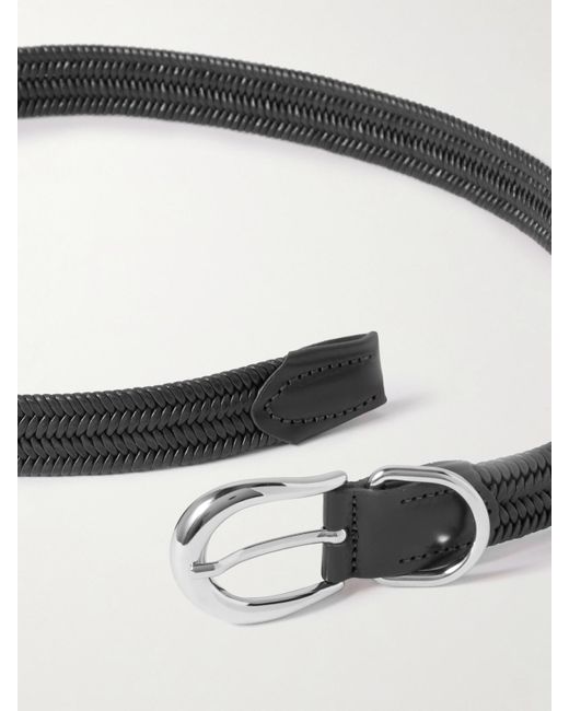 DEHANCHE Black Hollyhock Braided Leather Belt