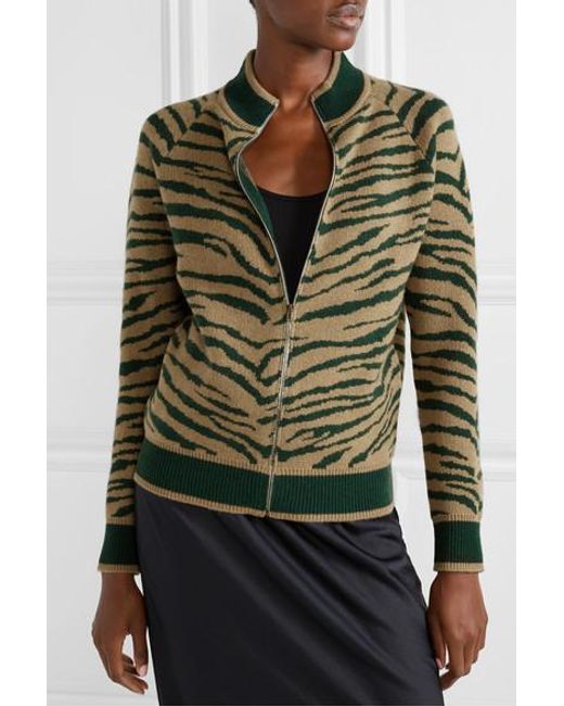 Madeleine Thompson Denim Pongo Animal Print Wool And Cashmere