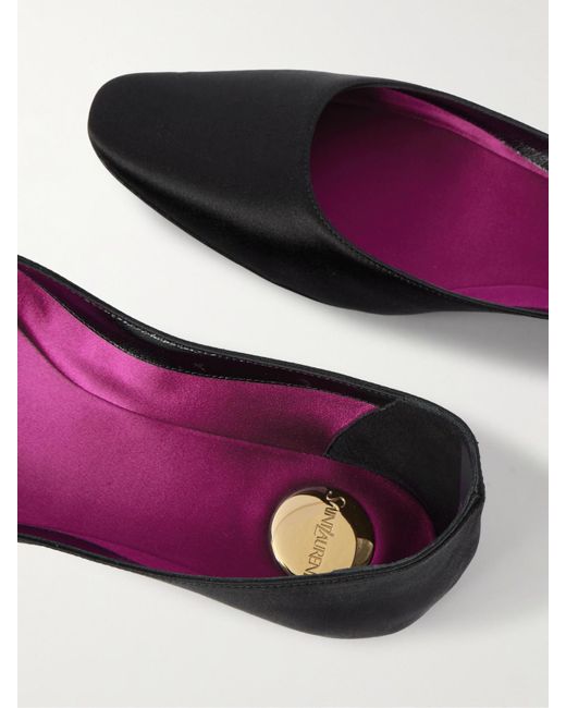 Saint Laurent White Lou Satin Ballet Flats