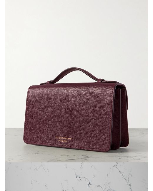 Victoria Beckham Purple Dorian Mini Schultertasche Aus Strukturiertem Leder