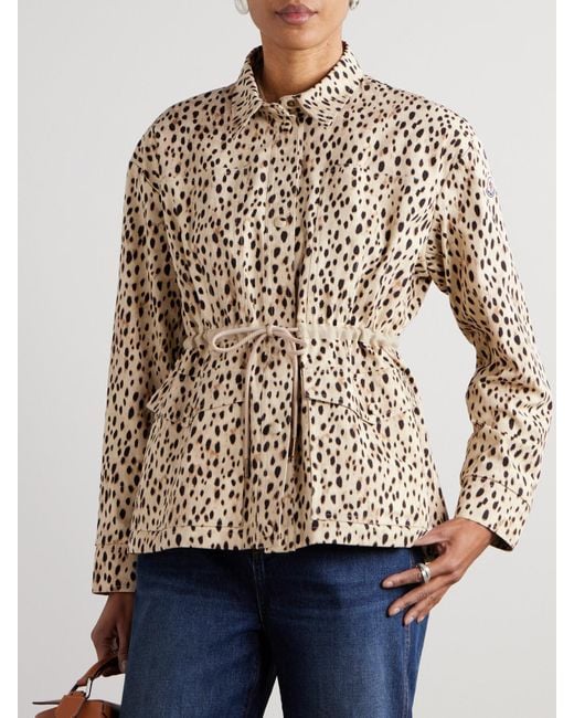 Moncler Natural Saulon Appliquéd Animal-Print Cotton-Blend Canvas Jacket