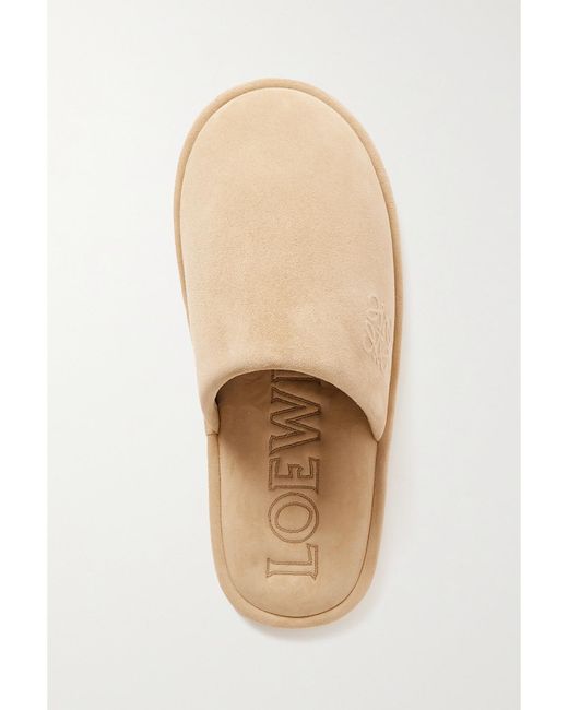 Loewe Natural Suede Slippers