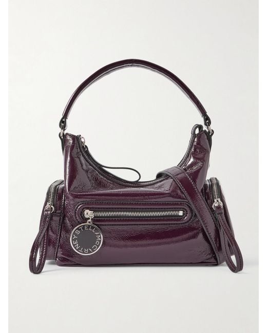 Stella McCartney Purple Dartmoor Glänzende Schultertasche