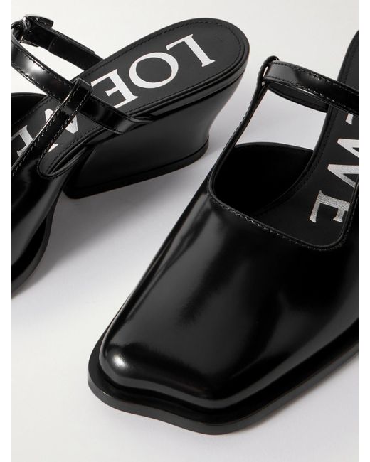 Loewe Black Onda Leather Mules
