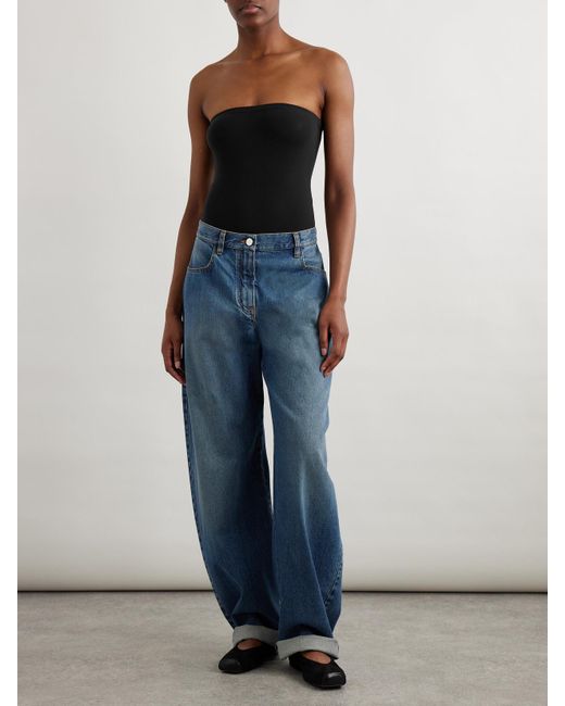 Alaïa Black Strapless Stretch-Jersey Bodysuit