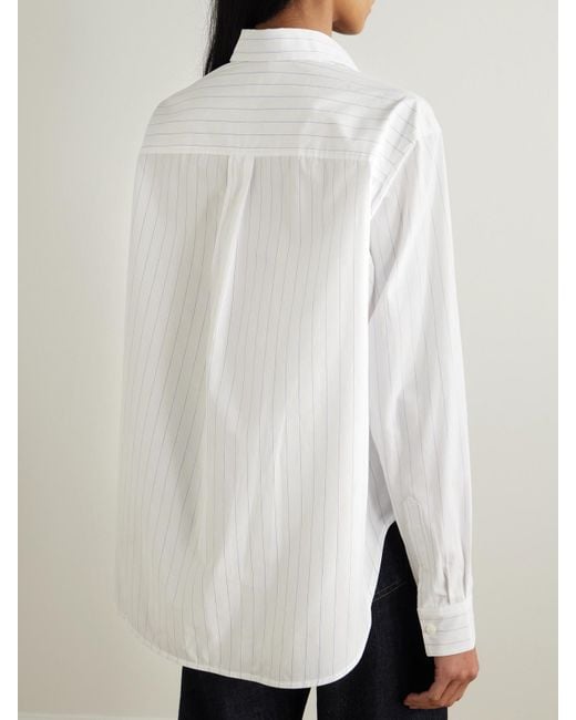 Chemise En Popeline De Coton Biologique À Rayures Totême  en coloris White