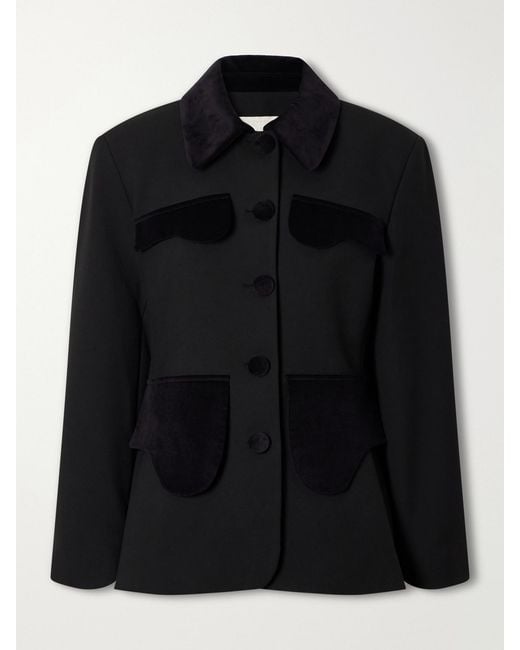 D'Estree Black Tamara Crepe Blazer