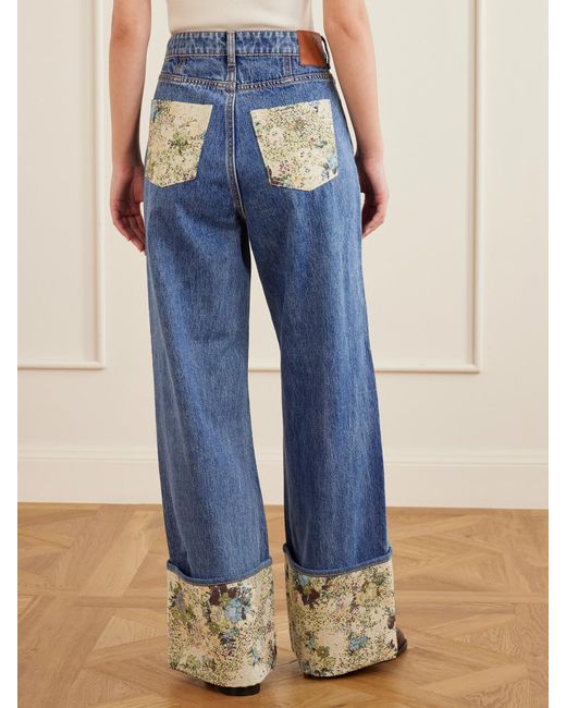 ALÉMAIS Blue Marcel Printed Straight-Leg Jeans