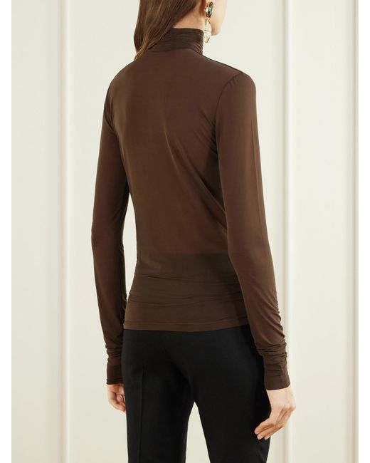 Saint Laurent Brown Crepe De Chine Top