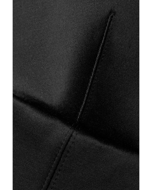 Brandon Maxwell Black Silk-satin Mini Dress