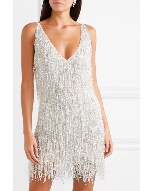 Naeem Khan Gatsby Verziertes Minikleid Aus Chiffon in Weiß | Lyst DE