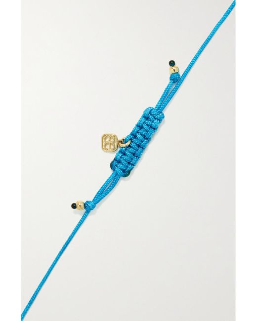 Sydney Evan Blue Evil Eye 14-Karat, Cord And Enamel Bracelet