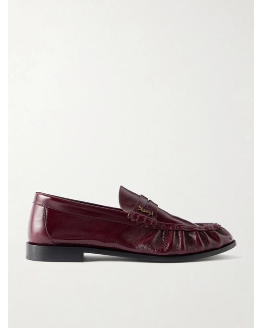 Saint Laurent Red Le Loafer Leather Penny Loafers