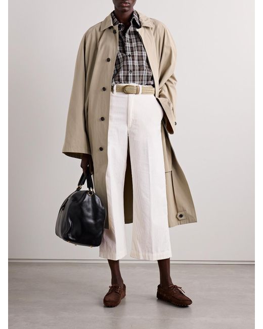 Polo Ralph Lauren White Cropped Cotton-Corduroy Wide-Leg Pants