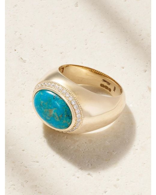 Jacquie Aiche Blue 14-Karat, And Diamond Ring