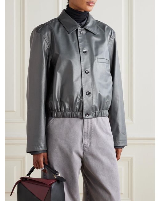 Lemaire Gray Leather Jacket