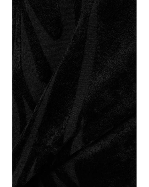 Mugler Black Minikleid aus chenille mit stehkragen