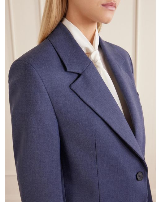 Victoria Beckham Blue Katherine Twill Blazer