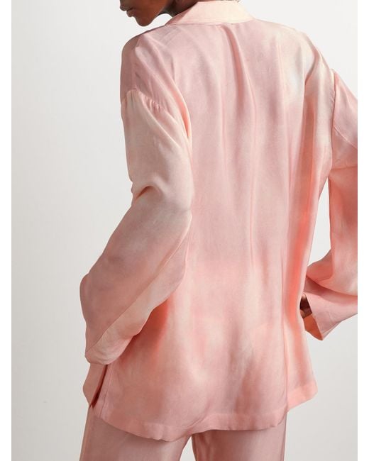 Acne Pink Oversized Satin-Twill Blazer