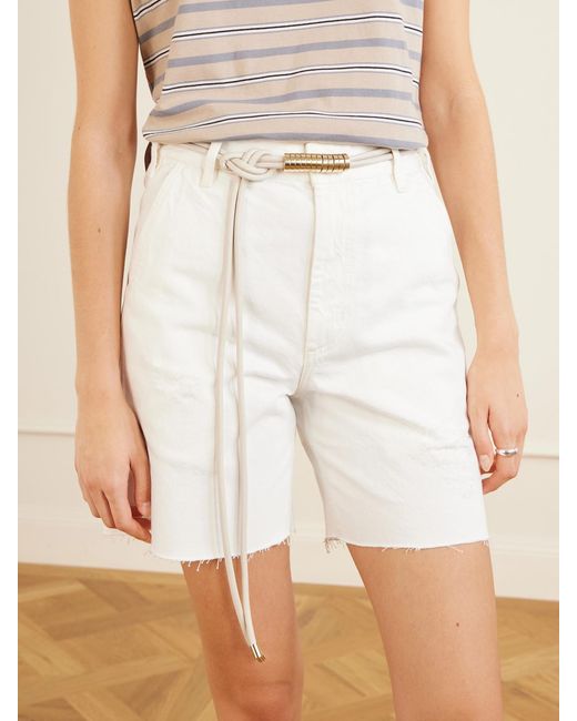Kallmeyer White Lowell Embellished Leather Belt