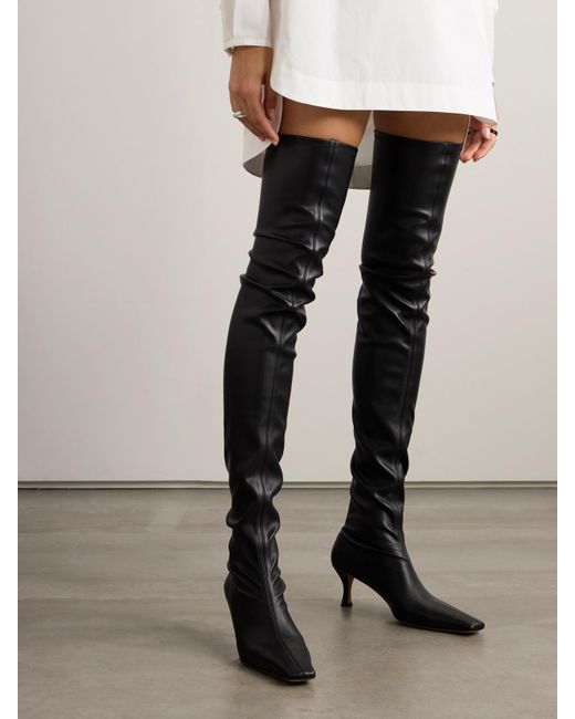 Proenza Schouler Black Over-The-Knee Leather Boots