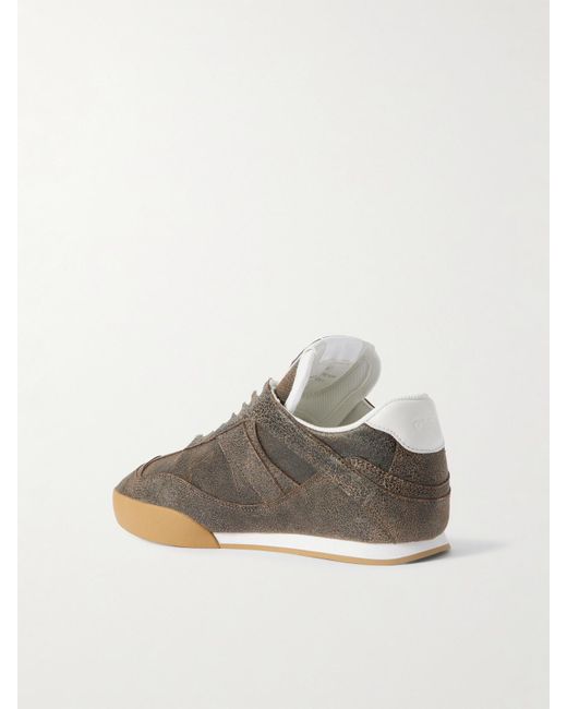 Chloé Brown Kick Crinkled-Leather Sneakers