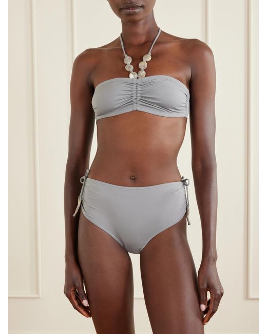 Eres Gray Lana Bead-Embellished Bikini Top