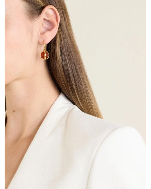 Jil Sander White Beaded-Tone Agate Earrings