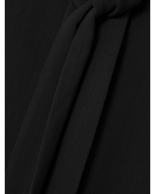 Totême  Black Tie-Neck Crepe De Chine Blouse