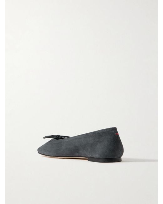 Aeyde White Delfina Ballerinas Aus Veloursleder
