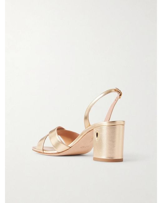 JENNIFER CHAMANDI Natural Leonardo 65 Metallic Leather Sandals