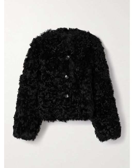 Ulla Johnson Black Irina Reversible Shearling Jacket