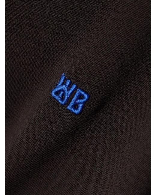 Wales Bonner Black John Smedley Henry Merino Wool Polo Sweater
