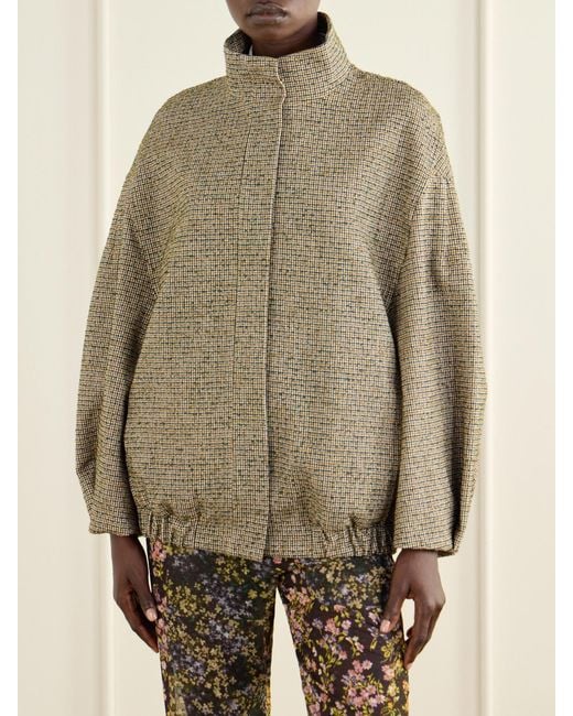 Dries Van Noten Brown Checked Bouclé Jacket